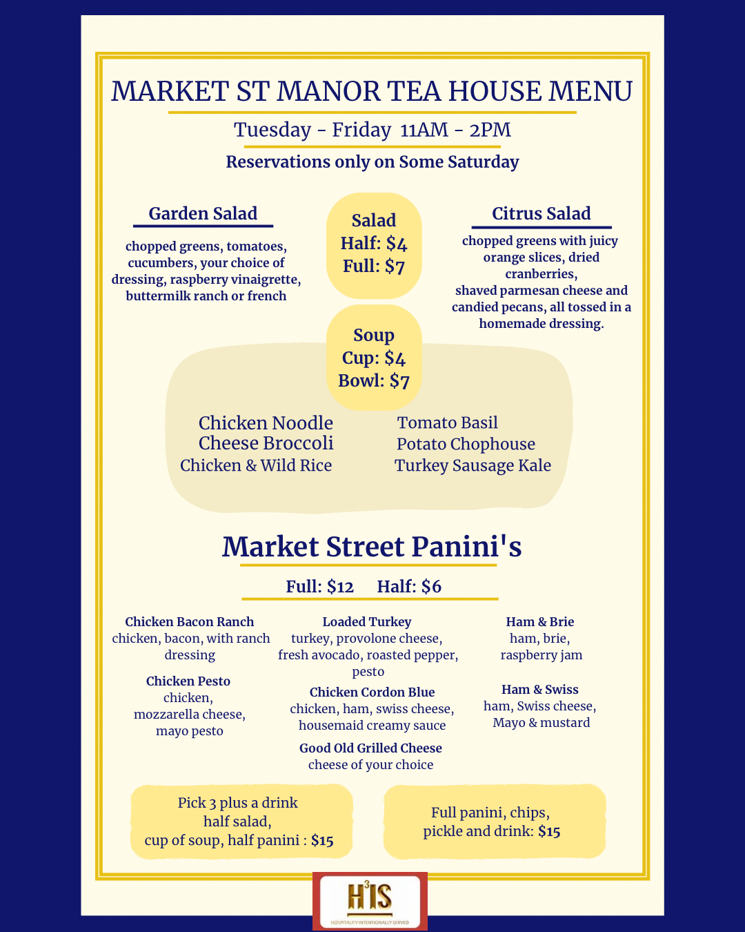 Regular Menu - Page 1